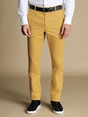 Желтый - Узкие негладкие брюки чинос Charles Tyrwhitt Ultimate - Image 1 of 4