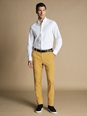 Желтый - Узкие негладкие брюки чинос Charles Tyrwhitt Ultimate - Image 2 of 4