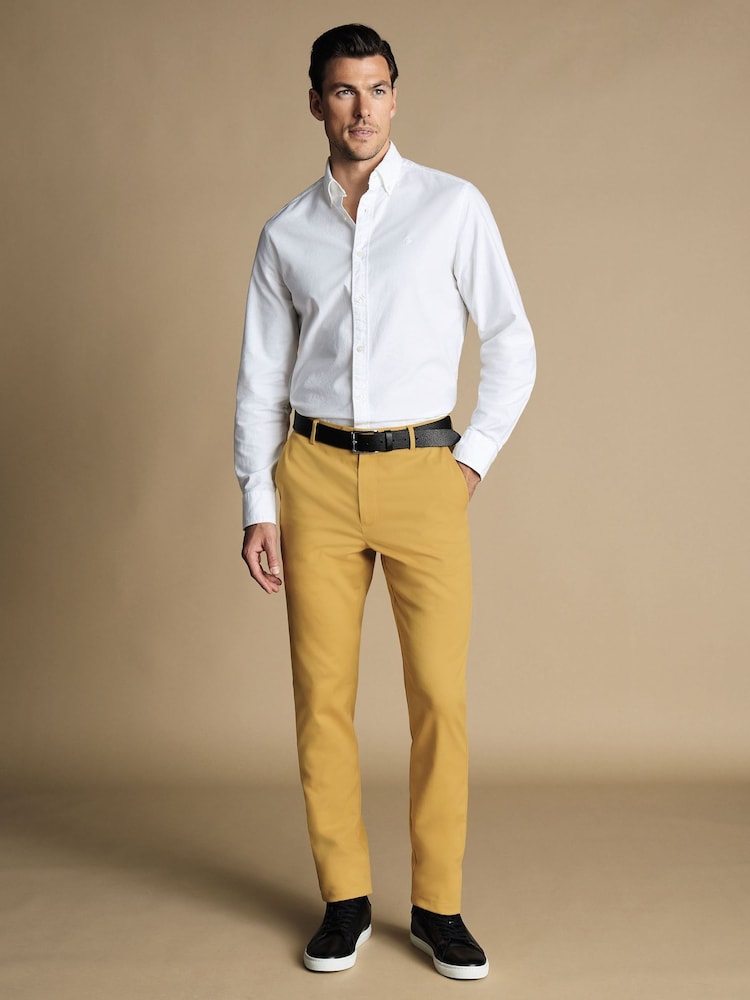 Желтый - Узкие негладкие брюки чинос Charles Tyrwhitt Ultimate - Image 2 of 4