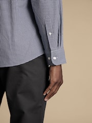 Charles Tyrwhitt Bügelfreies Hemd aus 100 % Baumwollpopeline in schmaler Passform mit Stretch und kleinen Vichy-Karos - Bild 3 von 6