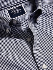 Charles Tyrwhitt Bügelfreies Hemd aus 100 % Baumwollpopeline in schmaler Passform mit Stretch und kleinen Vichy-Karos - Bild 5 von 6