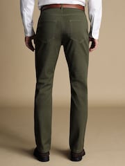 Charles Tyrwhitt Green Twill Classic Fit 5 Pocket Jeans - Image 2 of 5