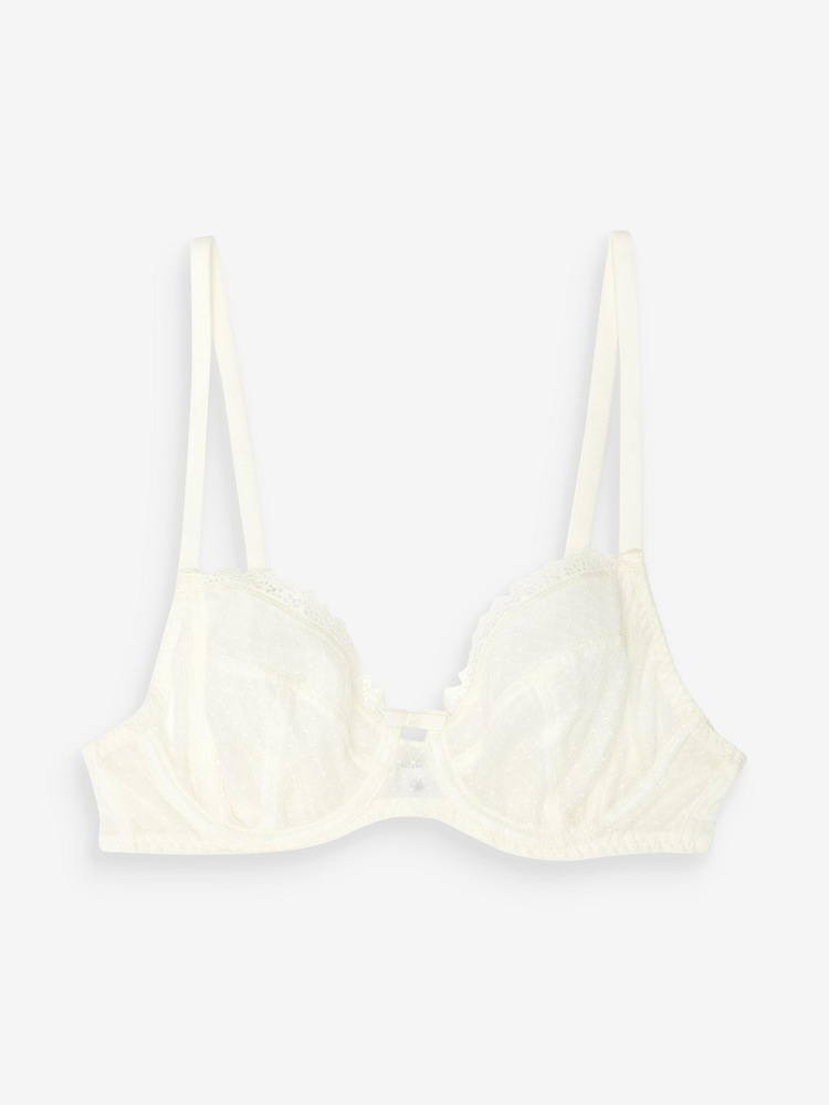 Black/Cream Non Pad Balcony Embroidered Bras 2 Pack - Image 10 of 10