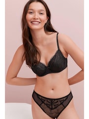 Black/Cream Non Pad Balcony Embroidered Bras 2 Pack - Image 2 of 10