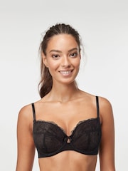 Black/Cream Non Pad Balcony Embroidered Bras 2 Pack - Image 7 of 10