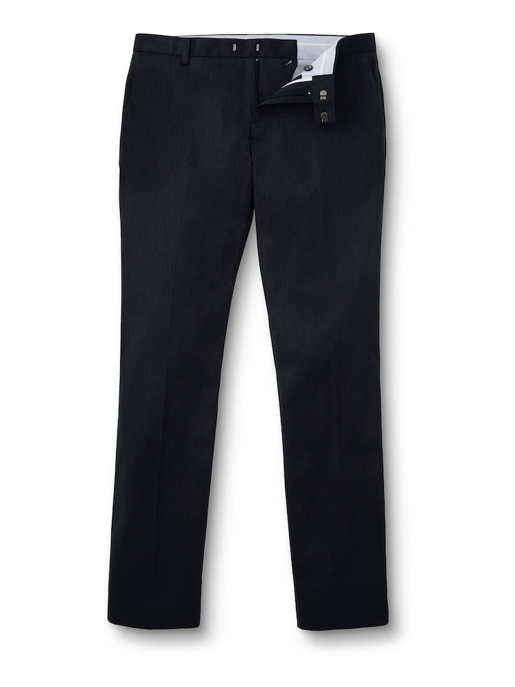 Charles Tyrwhitt Blue Classic Fit Smart Texture Trousers - Image 4 of 5