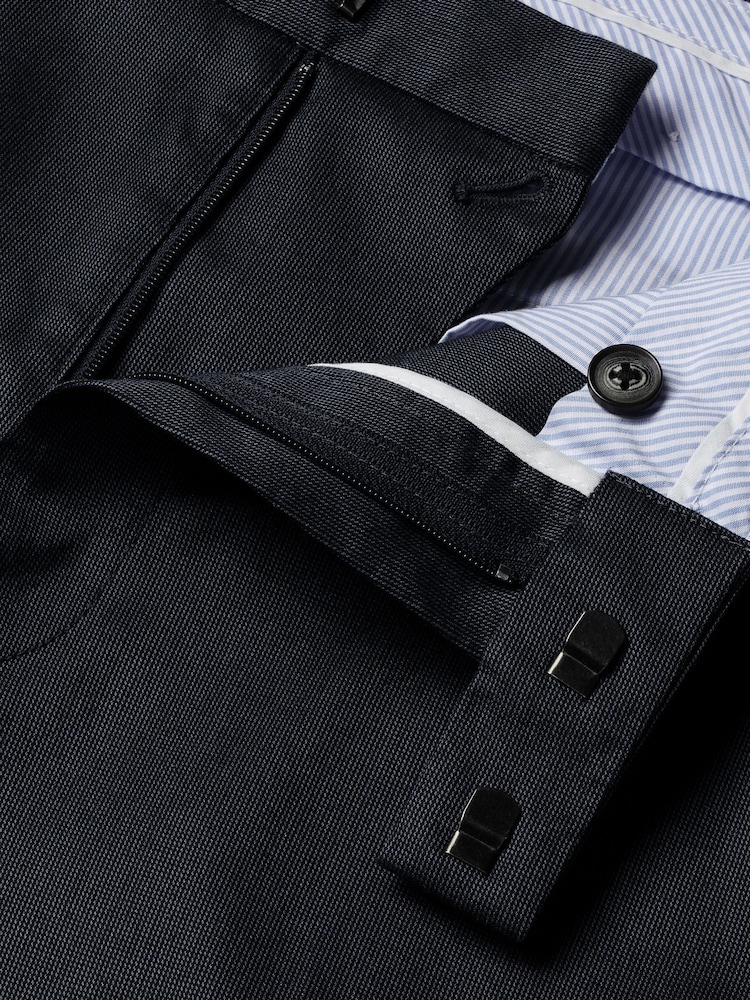 Charles Tyrwhitt Blue Classic Fit Smart Texture Trousers - Image 5 of 5