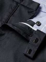 Charles Tyrwhitt Blue Classic Fit Smart Texture Trousers - Image 6 of 6