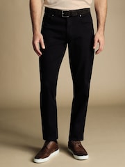 Charles Tyrwhitt Blue Twill Classic Fit 5 Pocket Jeans - Image 1 of 5