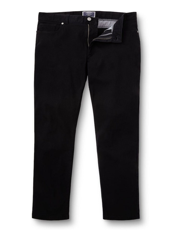Charles Tyrwhitt Blue Twill Classic Fit 5 Pocket Jeans - Image 4 of 5