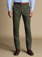 Зеленый - Узкие негладкие брюки чинос Charles Tyrwhitt Ultimate - Image 1 of 5
