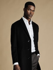 Charles Tyrwhitt Black Pure Wool Overcoat - Image 1 of 10