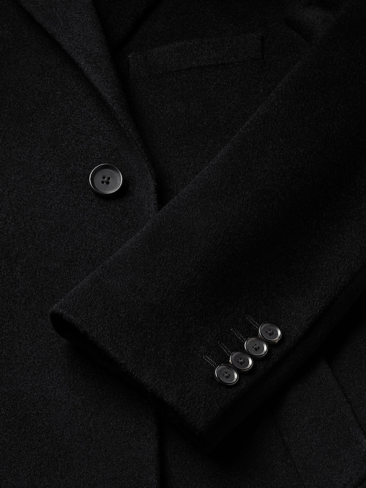 Charles Tyrwhitt Black Pure Wool Overcoat - Image 10 of 10