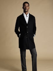 Charles Tyrwhitt Black Pure Wool Overcoat - Image 2 of 10