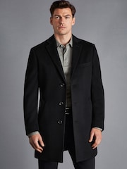 Charles Tyrwhitt Black Pure Wool Overcoat - Image 4 of 10