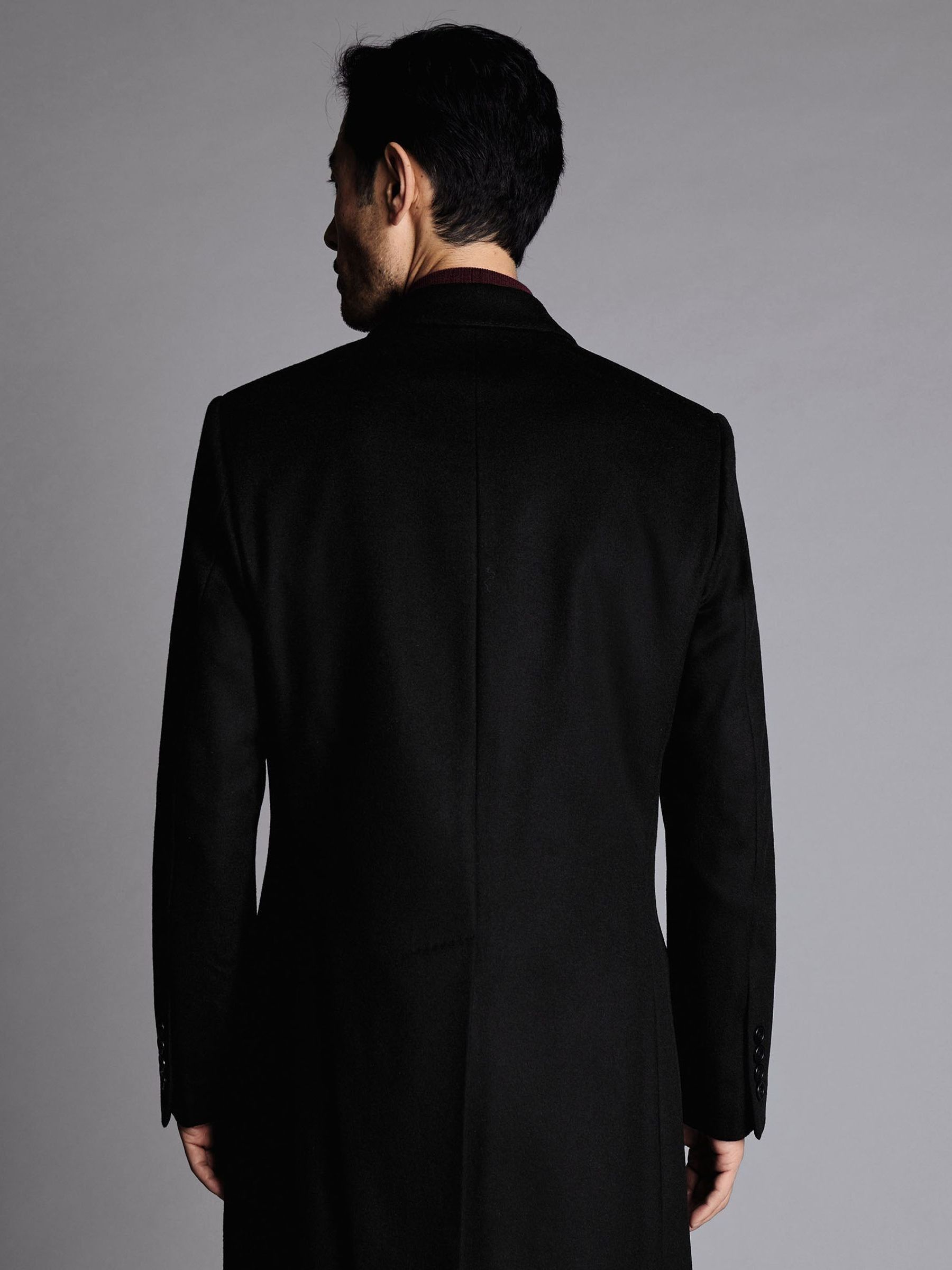 Buy Charles Tyrwhitt Black Pure Wool Overcoat from Next USA