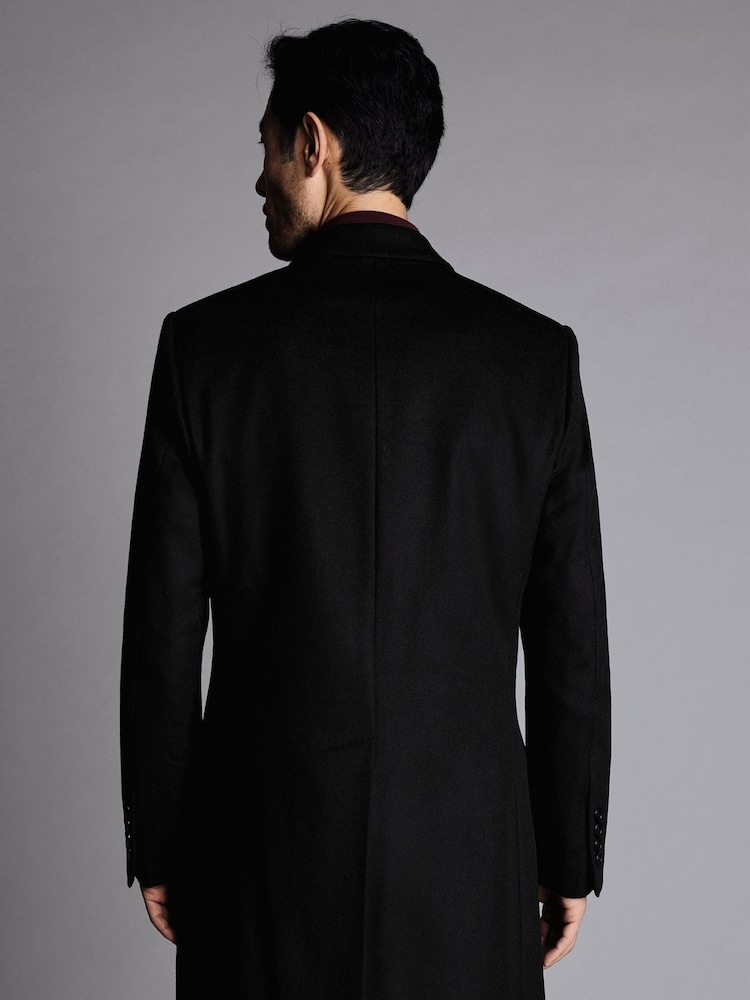 Charles Tyrwhitt Black Pure Wool Overcoat - Image 5 of 10