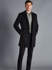 Charles Tyrwhitt Black Pure Wool Overcoat - Image 6 of 10