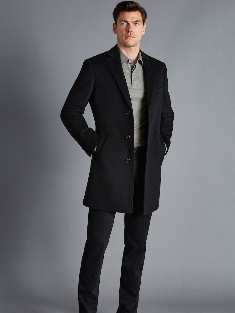 Charles Tyrwhitt Black Pure Wool Overcoat - Image 6 of 10