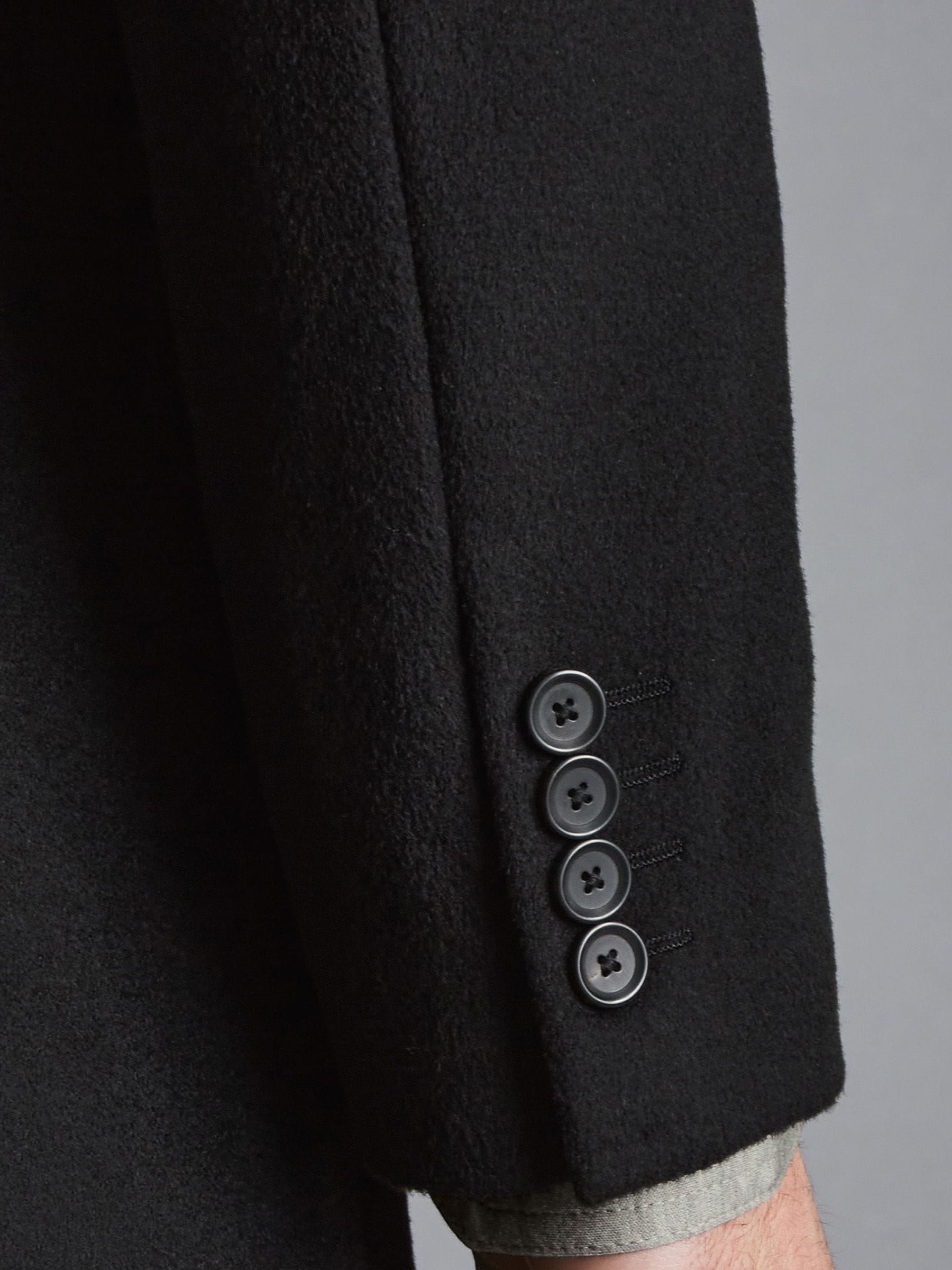 Buy Charles Tyrwhitt Black Pure Wool Overcoat from Next USA