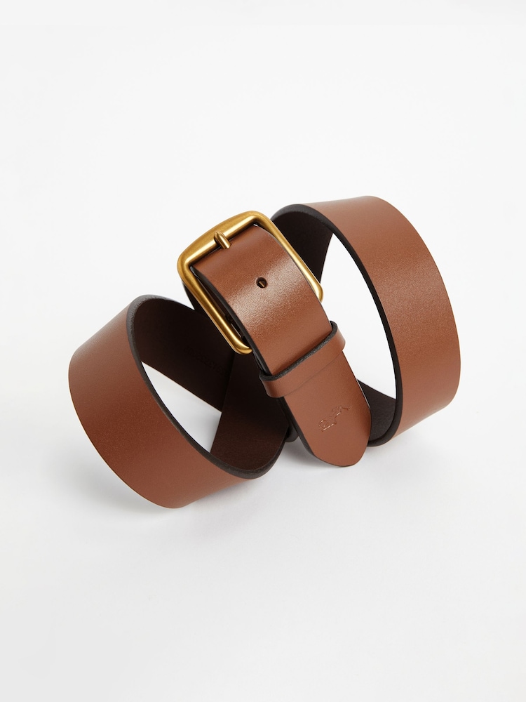 Polo Ralph Lauren Tan Brown Saddle Leather Logo Belt - Image 2 of 4 Polo Ralph Lauren Tan Brown Saddle Leather Logo Belt - Image 2 of 4
