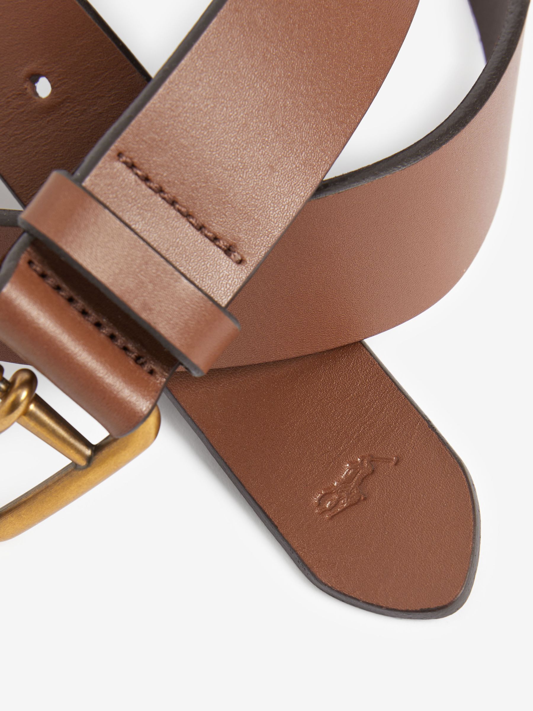 Buy Polo Ralph Lauren Tan Brown Saddle Leather Logo Belt from Next USA
