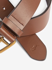 Polo Ralph Lauren Tan Brown Saddle Leather Logo Belt - Image 3 of 4
