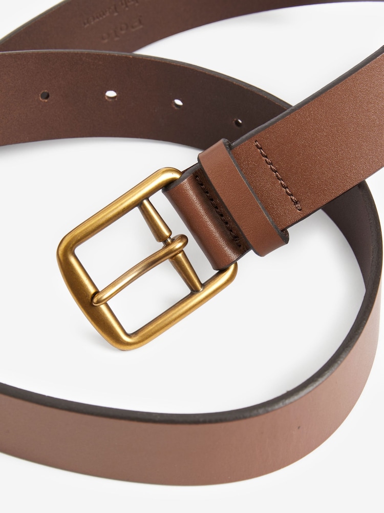 Polo Ralph Lauren Tan Brown Saddle Leather Logo Belt - Image 4 of 4 Polo Ralph Lauren Tan Brown Saddle Leather Logo Belt - Image 4 of 4