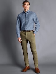 Charles Tyrwhitt Green Slim Fit Ultimate Non-Iron Chinos - Image 3 of 5