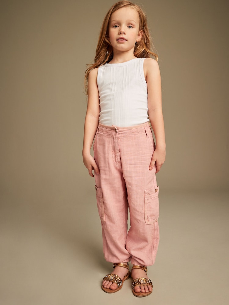 Pink - Cargohose aus Leinenmix (3 bis 16 Jahre) - Bild 1 von 7