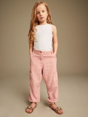 Pink - Cargohose aus Leinenmix (3 bis 16 Jahre) - Bild 2 von 7