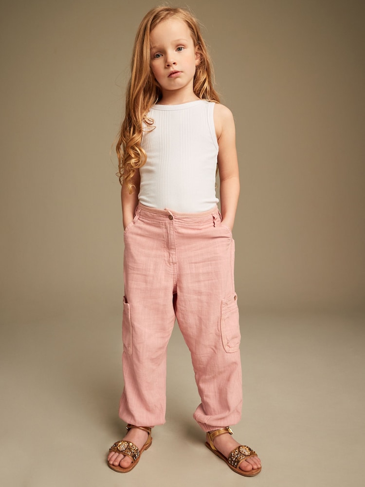 Pink - Cargohose aus Leinenmix (3 bis 16 Jahre) - Bild 2 von 7