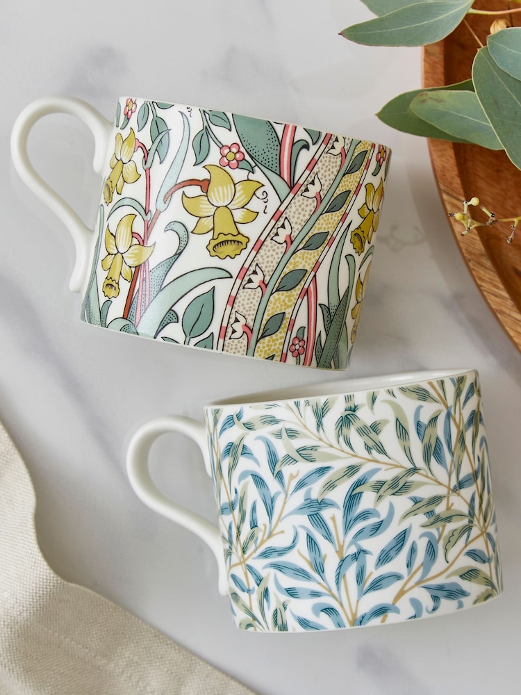 Spode Set of 2 Morris & Co. Daffodil Mugs - Image 1 of 6