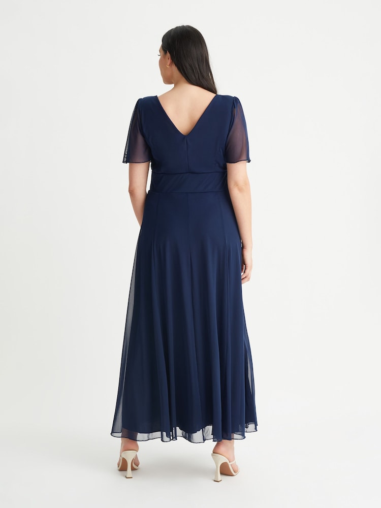 Blau - Scarlett & Jo – Maxikleid mit Flügelärmeln, Curve - Bild 2 von 4 Blau - Scarlett & Jo – Maxikleid mit Flügelärmeln, Curve - Bild 2 von 4