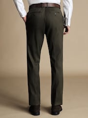 Charles Tyrwhitt Green Classic Fit Smart Texture Trousers - Image 2 of 5