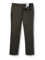 Charles Tyrwhitt Green Classic Fit Smart Texture Trousers - Image 4 of 5