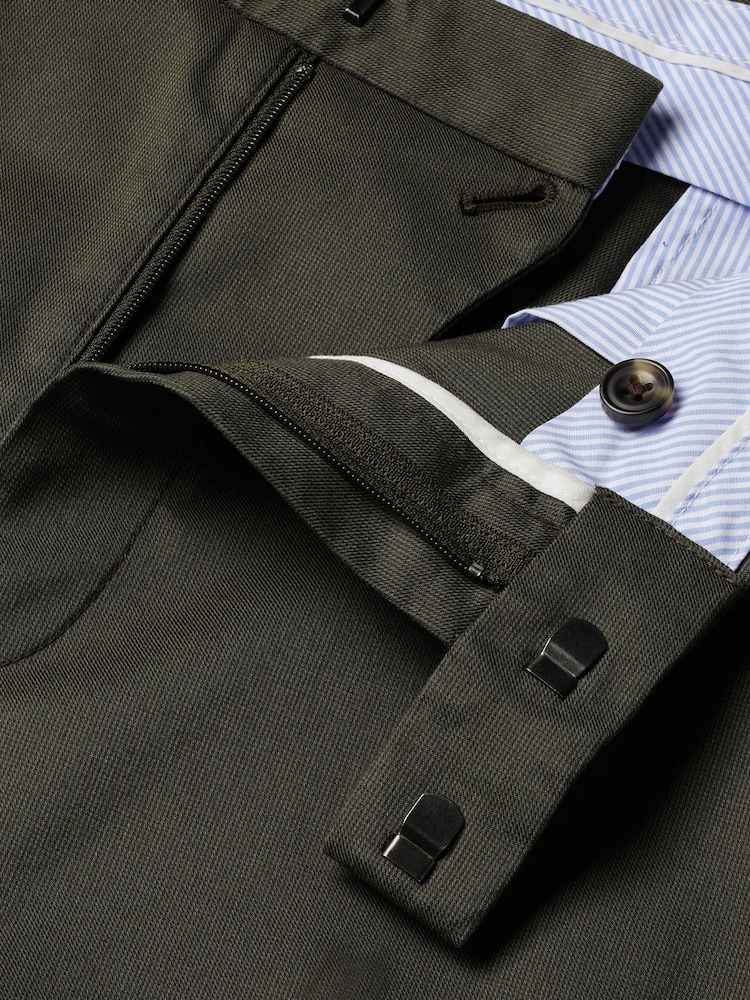 Charles Tyrwhitt Green Classic Fit Smart Texture Trousers - Image 5 of 5