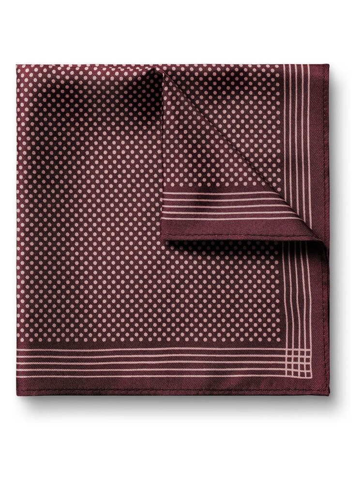 Charles Tyrwhitt Red Spot Print Silk Pocket Square - Image 1 of 3