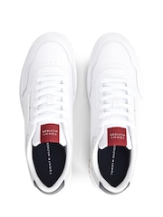 সাদা - Tommy Hilfiger Leather Basketball Trainers - 6এর মধ্যে 5 ছবি