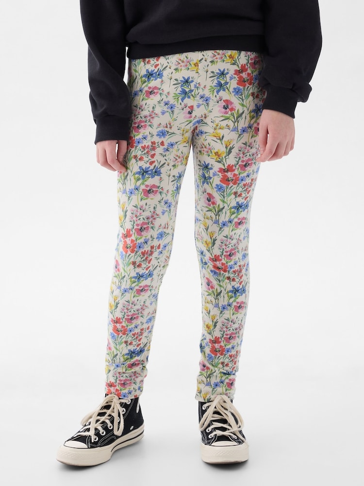Gap White Floral Print Leggings (4-13yrs) - Image 1 of 5 Gap White Floral Print Leggings (4-13yrs) - Image 1 of 5