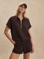 Varley Brown Ritchie Doublesoft Short Sleeve Sweat Top - Image 8 of 8