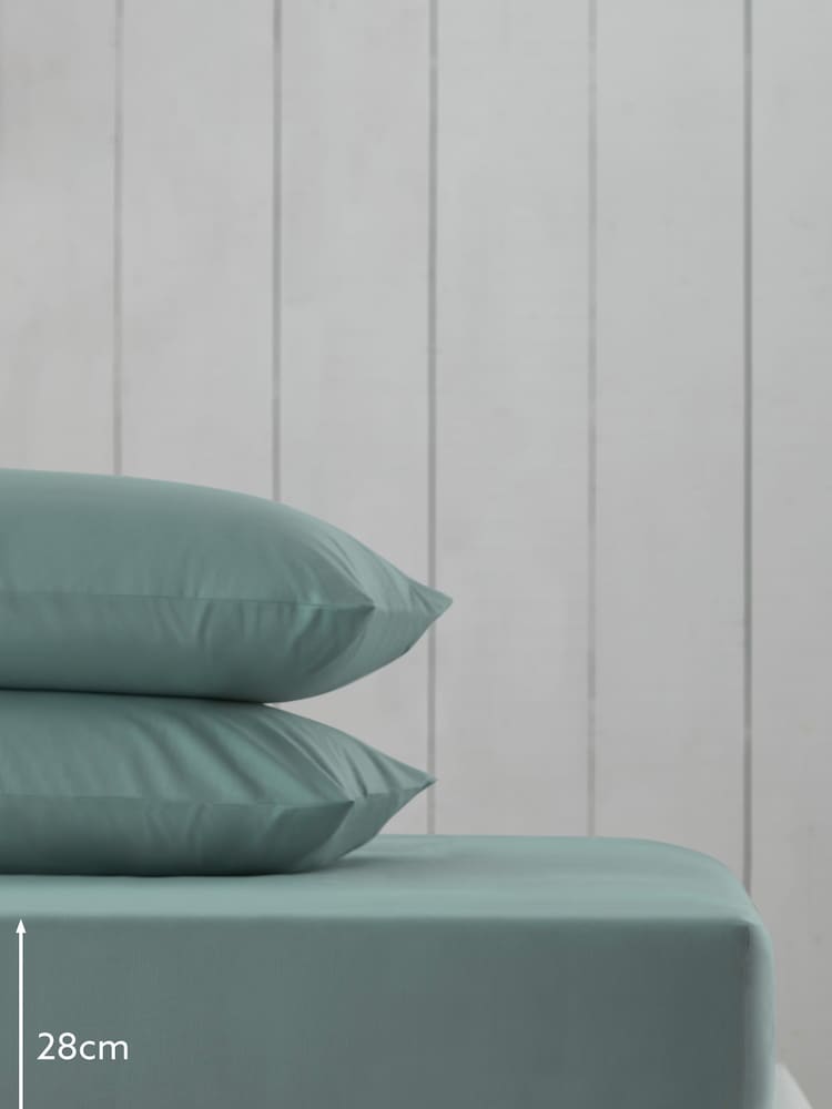 Green Sage Cotton Rich Fitted Sheet - Image 2 of 2 Green Sage Cotton Rich Fitted Sheet - Image 2 of 2