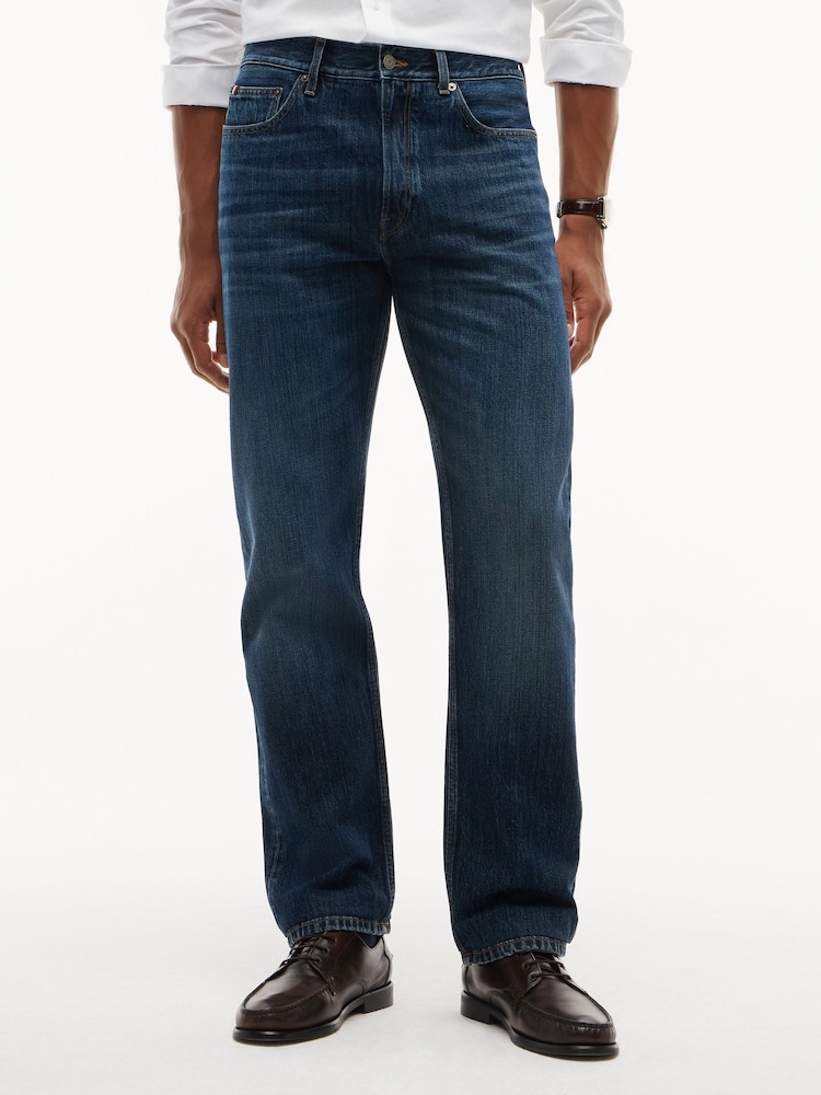 Tommy Hilfiger Blue Dover Regular Straight Whiskered Jeans - Image 1 of 6 Tommy Hilfiger Blue Dover Regular Straight Whiskered Jeans - Image 1 of 6