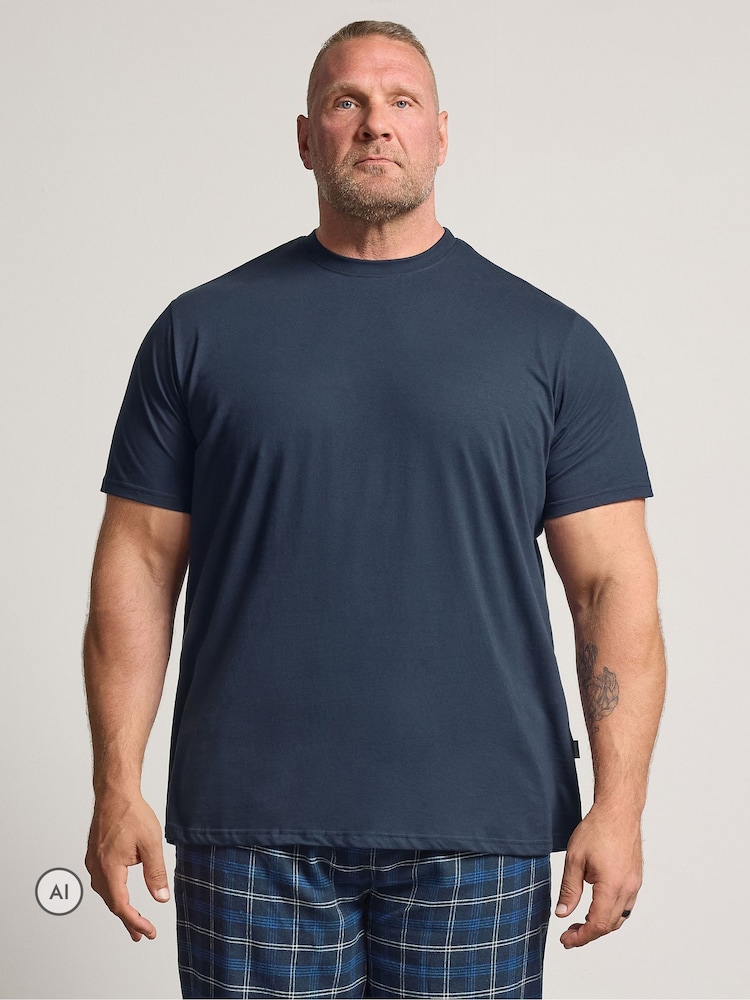 أزرق - BadRhino Big & Tall Jersey Henley & Woven Bottoms Set - صورة 1 من 6