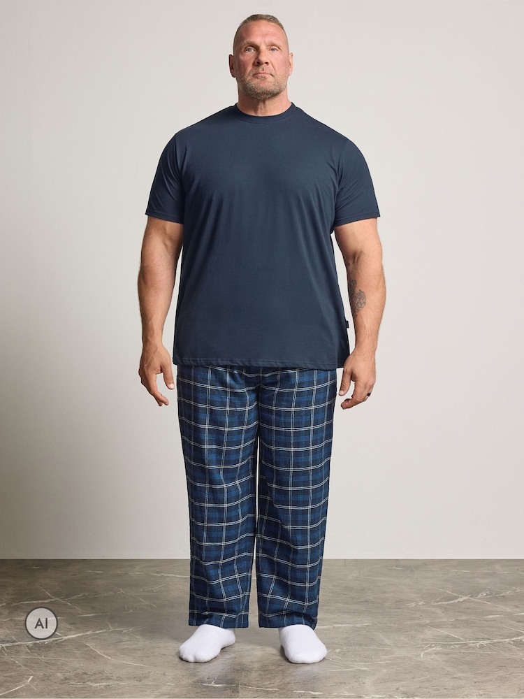 أزرق - BadRhino Big & Tall Jersey Henley & Woven Bottoms Set - صورة 2 من 6