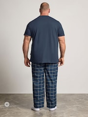 أزرق - BadRhino Big & Tall Jersey Henley & Woven Bottoms Set - صورة 3 من 6