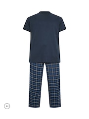 أزرق - BadRhino Big & Tall Jersey Henley & Woven Bottoms Set - صورة 5 من 6