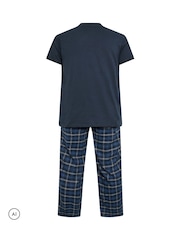 أزرق - BadRhino Big & Tall Jersey Henley & Woven Bottoms Set - صورة 6 من 6