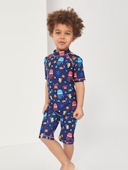 Harry Bear Blue Boys Nautical Sea Life Swim Surfsuit - Image 1 of 4