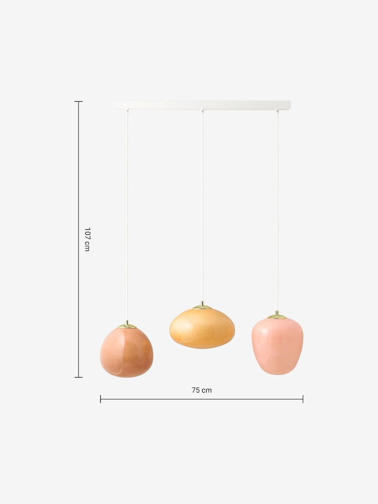 MADE.COM Pink Adrianne Linear Pendant Light - Image 3 of 3
